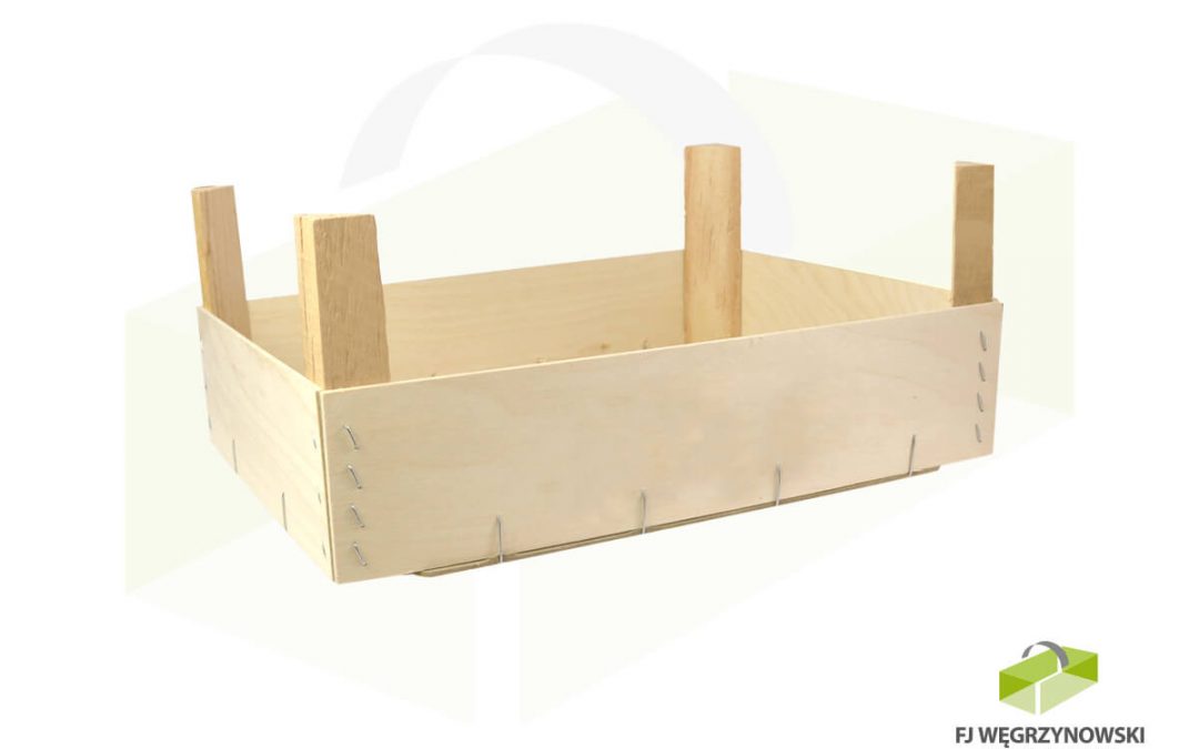 Wooden crate 39,5 x 29 x 9 cm, overall height 16,5 cm